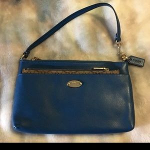 blue coach wristlet